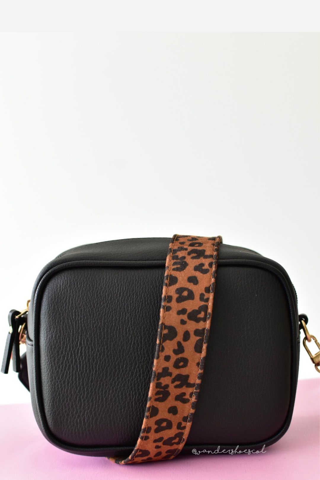 Bolso ary negro correa print